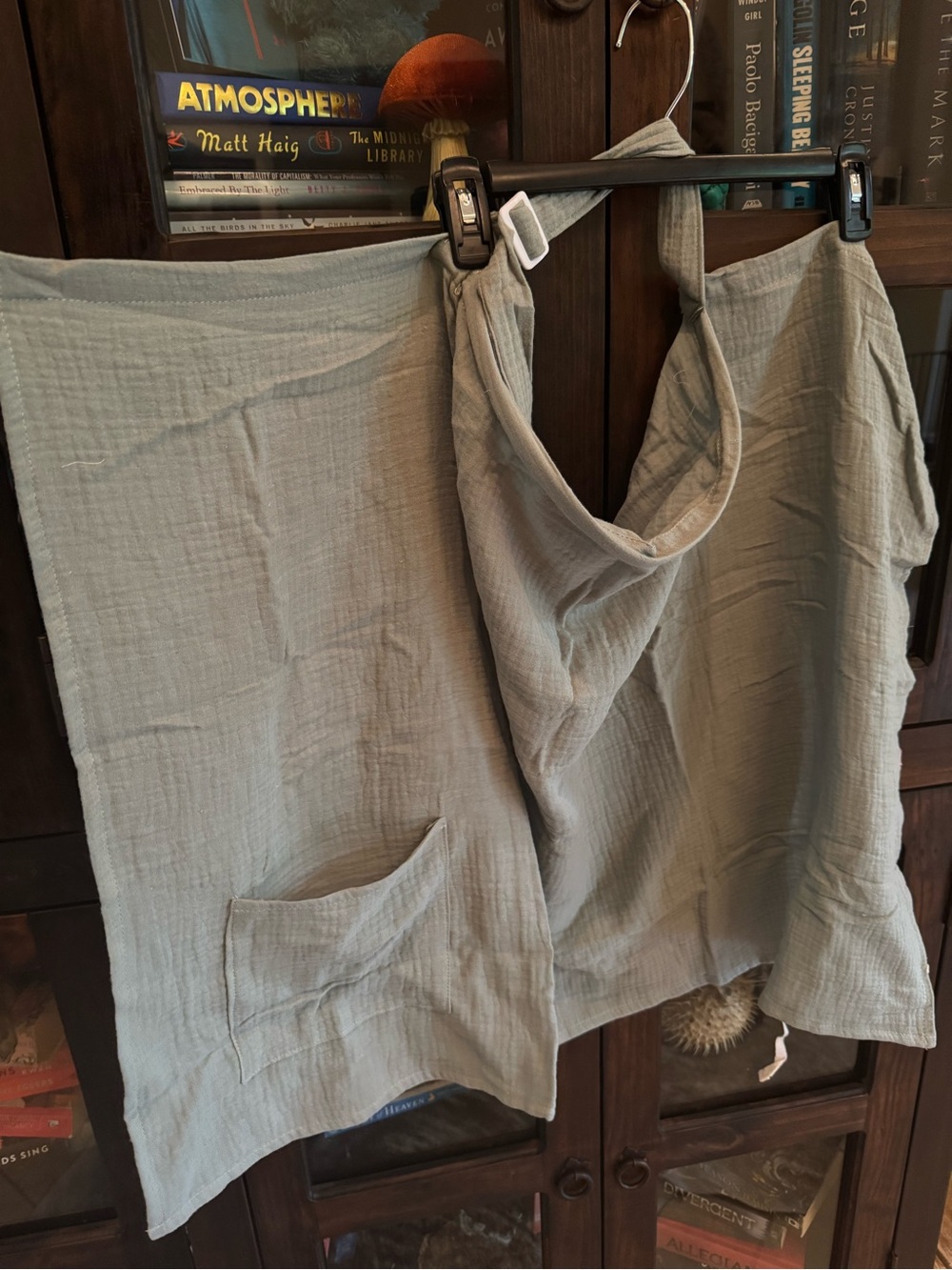 New Light Sage Nursing Cover - Soft Textured Muslin - Picture 3 of 10